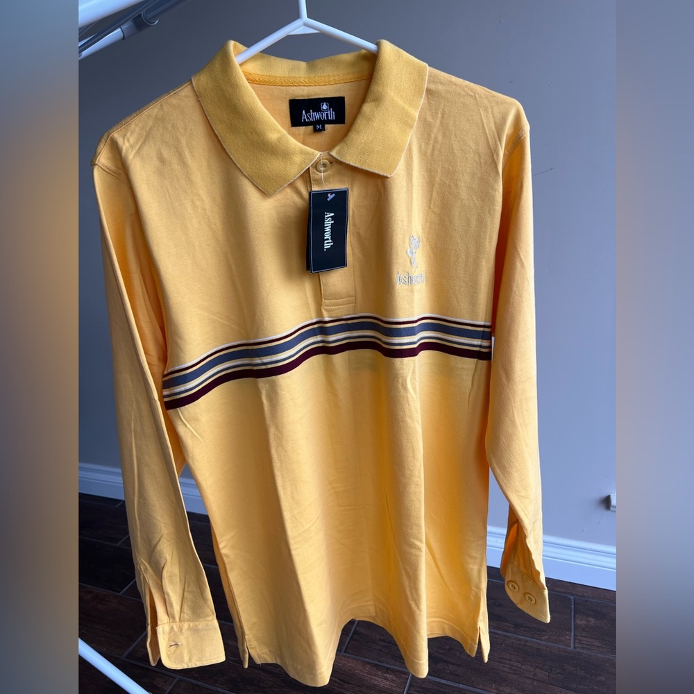 Ashworth Long-sleeve 100% Cotton Golf Polo-Shirt (Unisex)
